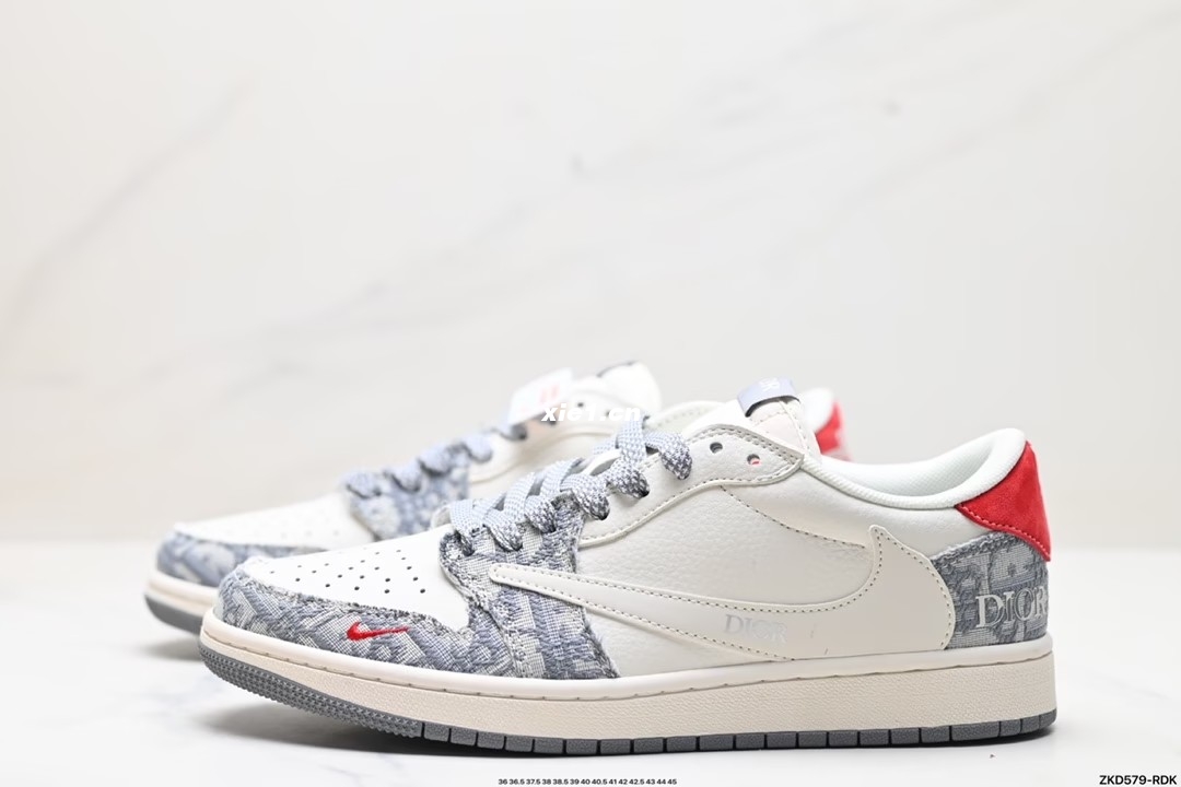 AJ1 Barb Travis Scott x Air Jordan 1 "Reverse Mocha" AJ1 Joe 1 TS Lightning, joint barb, low-top culture basketball shoes, perfect quality shipment, the details are shown in the picture, the upper is neatly cut, the punching is neat and clean, t